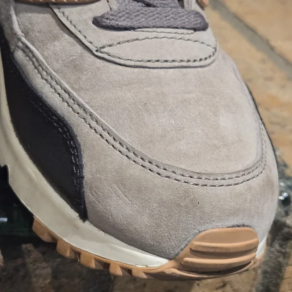 Nike Air Max 90 Leather Suede Grey Pink Wmns 7.5 #768887 201 RARE - Picture 10 of 12